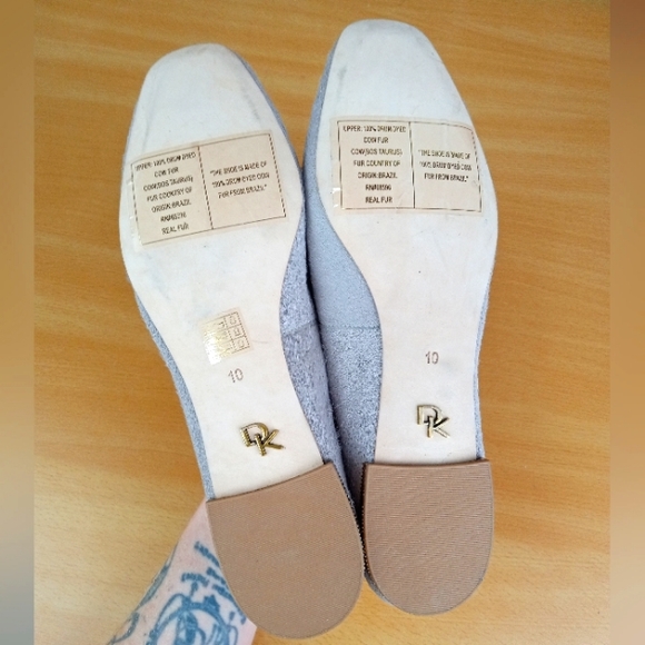 NWT DONNA KARAN New York 'Debz' Drum-Dyed Brazilian Cow Fur Convertible Loafers - Picture 12 of 14